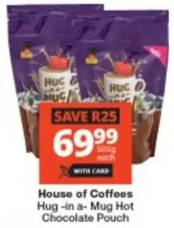 Checkers House of Coffees Hug-in a-Mug Hot Chocolate Pouch offer