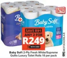 Checkers Baby Soft 2-Ply Fresh White/ Supreme Quilts Luxury Toilet Rolls offer