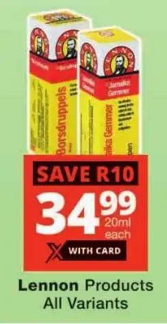 Checkers Lennon Products All Variants offer
