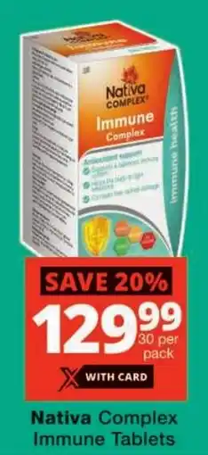 Checkers Nativa Complex Immune Tablets offer