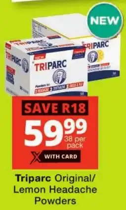 Checkers Triparc Original/ Lemon Headache Powders offer