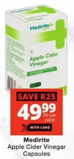 Checkers Medirite Apple Cider Vinegar Capsules offer