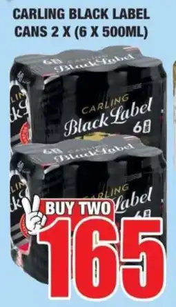 Boxer Carling black label cans offer