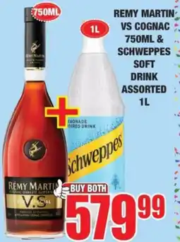 Boxer Remy martin vs cognac & Schweppes soft drink assorted offer