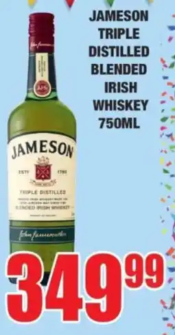 Boxer Jameson triple distilled blended irish whiskey offer