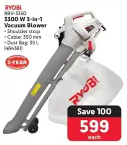 Makro Ryobi 3300w 3-in-1 Vacuum Blower offer
