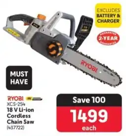 Makro Ryobi 18 V Li-ion Cordless Chain Saw offer