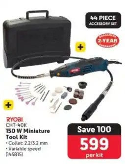 Makro Ryobi 150 W Miniature Tool Kit offer
