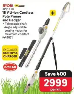 Makro Ryobi 18 V Li-ion Cordless Pole Pruner and Hedger offer