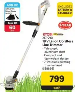 Makro Ryobi 18 V Li-ion Cordless Line Trimmer offer