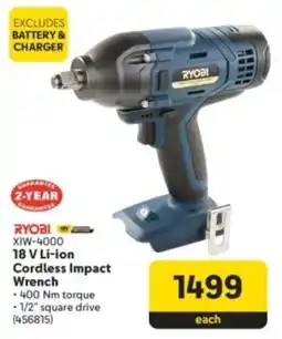 Makro Ryobi 18 V Li-ion Cordless Impact Wrench offer