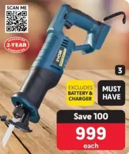 Makro Ryobi 18 V Li-ion Cordless Reciprocating Saw offer