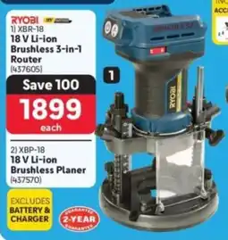 Makro Ryobi 18 V Li-ion Brushless 3-in-1 Router offer