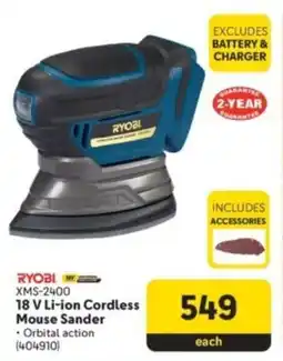Makro Ryobi 18 V Li-ion Cordless Mouse Sander offer