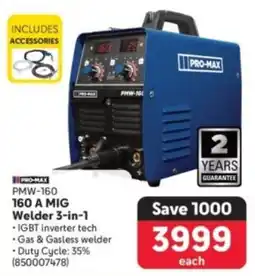 Makro Pro-max 160 A MIG Welder 3-in-1 offer