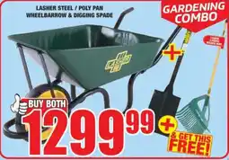 Boxer Lasher Steel/ Poly Pan Wheelbarrow & Digging Spade offer