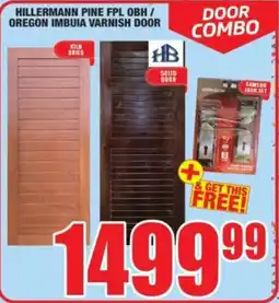Boxer Hillermann pine fpl obh/ oregon imbuia varnish door offer