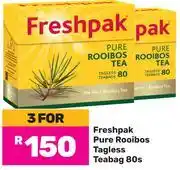 Game Freshpak Pure Rooibos Tagless Teabags-For 3 x 80's Pack offer