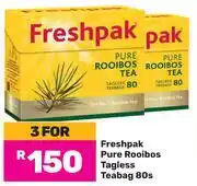 Game Freshpak Pure Rooibos Tagless Teabags-For 3 x 80s Pack offer