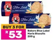 Game Bakers Blue Label Marie Biscuits-For 3 x 200g offer