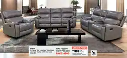 House & Home Hilton 'Air Leather' Recliner Lounge Suite with Console offer