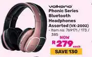 Game Volkano Phonic Series Bluetooth Headphones Assorted VK-2002 769171/173/385 offer