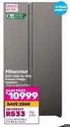 Game Hisense 543L Side By Side Freezer/Fridge H680SIT 850033433 offer