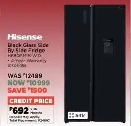 House & Home Hisense Black Glass Side By Side Fridge offer