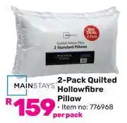 Game Mainstays 2 Pack Quilted Hollowfibre Pillow 776968 offer