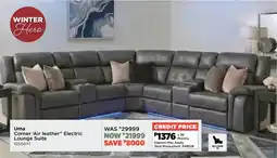 House & Home Uma Corner 'Air leather" Electric Lounge Suite offer