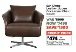 House & Home San Diego Leather Uppers Occasional Chair offer