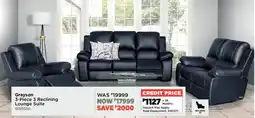 House & Home Grayson 3 Reclining Lounge Suite offer
