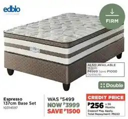 House & Home Edblo Espresso 137cm Base Set offer
