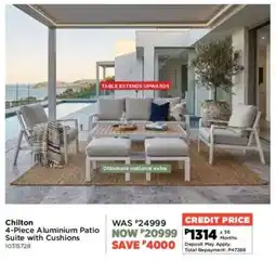 House & Home Chilton Aluminium Patio Suite with Cushions offer