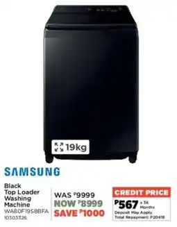 House & Home Samsung Black Top Loader Washing Machine offer