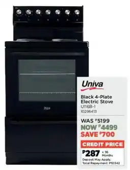 House & Home Univa Black 4-Plate Electric Stove offer