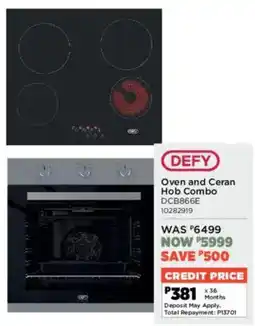 House & Home Defy Oven and Ceran Hob Combo offer