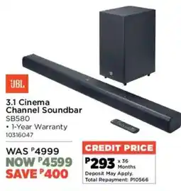 House & Home JBL 3.1 Cinema Channel Soundbar offer