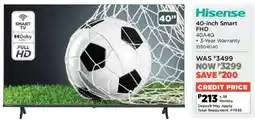 House & Home Hisense 40-inch Smart FHD TV offer