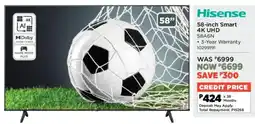 House & Home Hisense 58-inch Smart 4K UHD TV offer