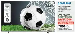 House & Home Samsung 85-inch 4K UHD TV offer