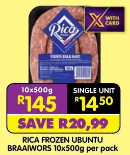 Shoprite Rica frozen ubuntu braaiwors offer