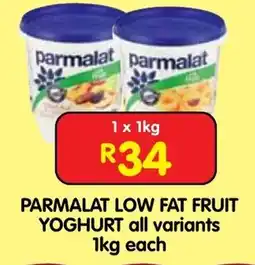 Shoprite Parmalat low fat fruit yoghurt offer