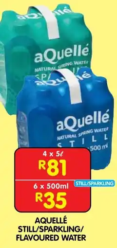 Shoprite Aquellé still/ sparkling/ flavoured water offer