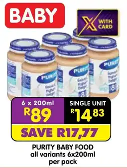 Shoprite Purity baby food offer