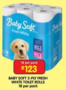 Shoprite Baby soft 2-ply fresh white toilet rolls offer