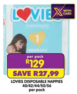 Shoprite Lovies disposable nappies offer