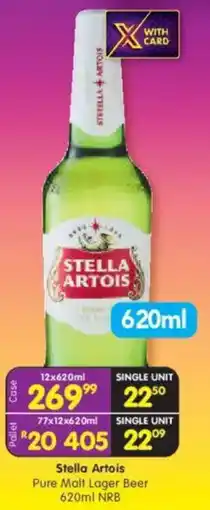 Shoprite Stella Artois Pure Malt Lager Beer NRB offer