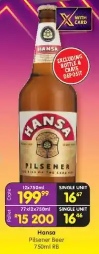 Shoprite Hansa Pilsener Beer RB offer