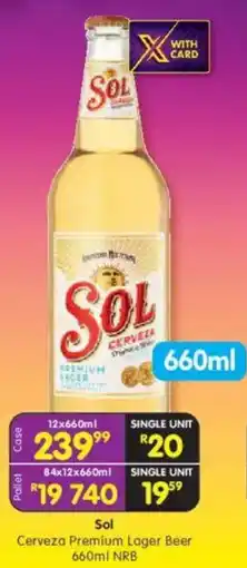 Shoprite Sol Cerveza Premium Lager Beer NRB offer